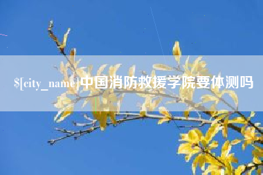 库尔勒中国消防救援学院要体测吗