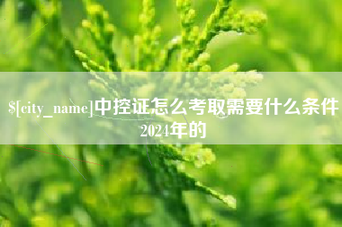 库尔勒中控证怎么考取需要什么条件2024年的