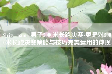 库尔勒男子5000米长跑决赛-更是对5000米长跑决赛策略与技巧完美运用的体现