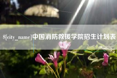 库尔勒中国消防救援学院招生计划表